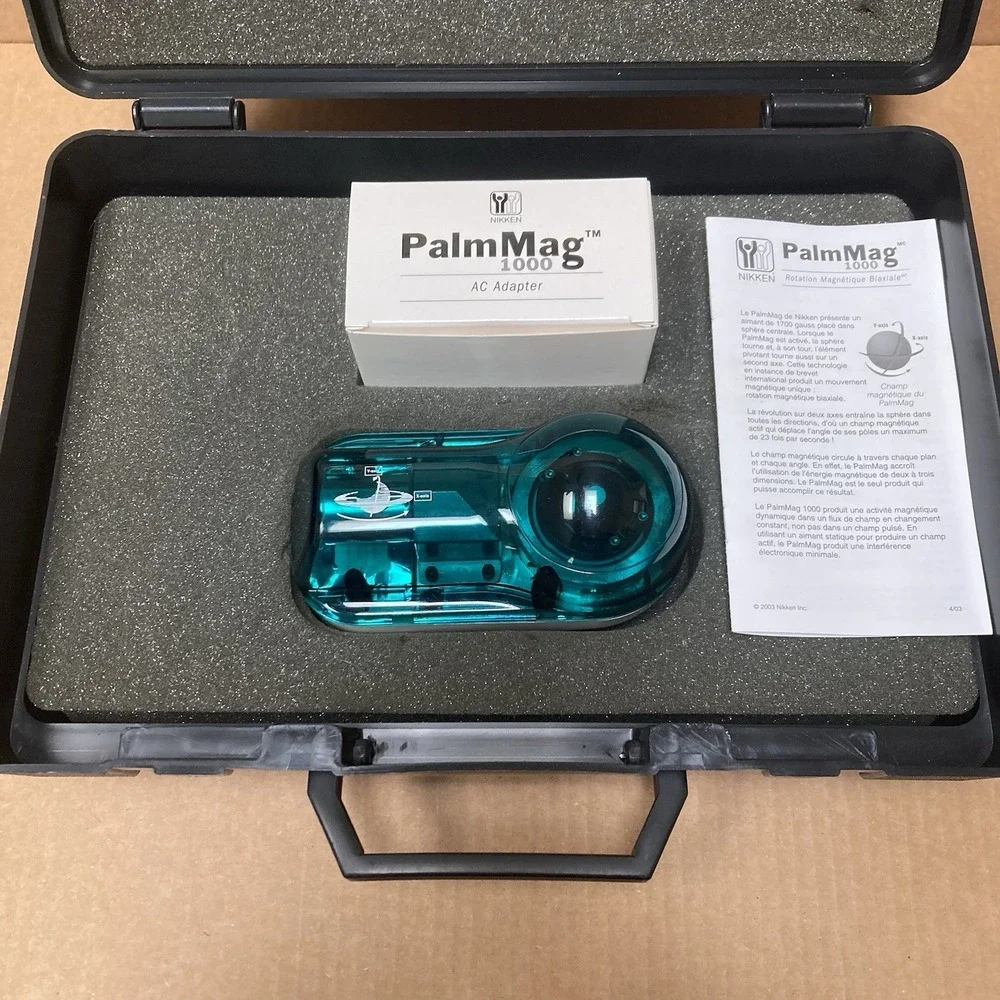 NIKKEN Magnetic Biaxial PalmMag 1000 Power Supply Adapter Hard Case Manual Works